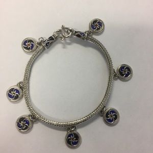 SALE!!Vintage sterling silver cloisonné bracelet
